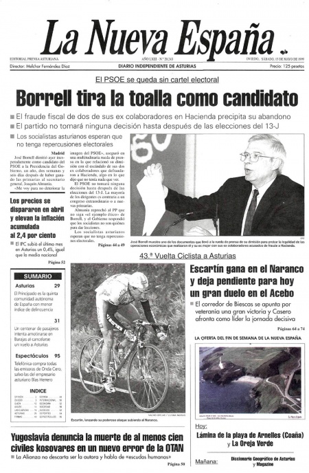 Portada Sábado 15 de  de 1999