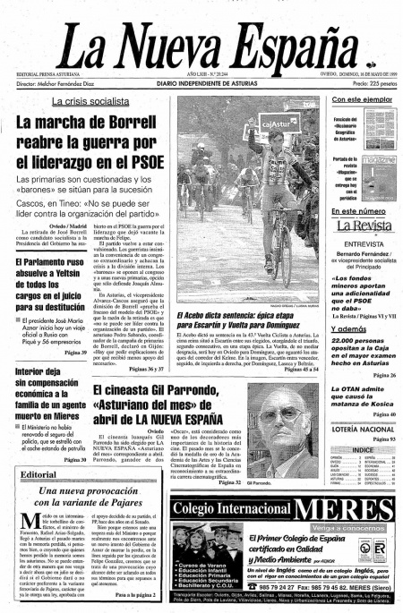 Portada Domingo 16 de  de 1999