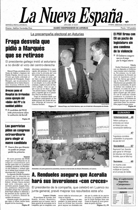 Portada Miércoles 19 de  de 1999