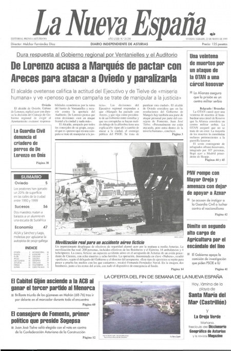Portada Sábado 22 de  de 1999