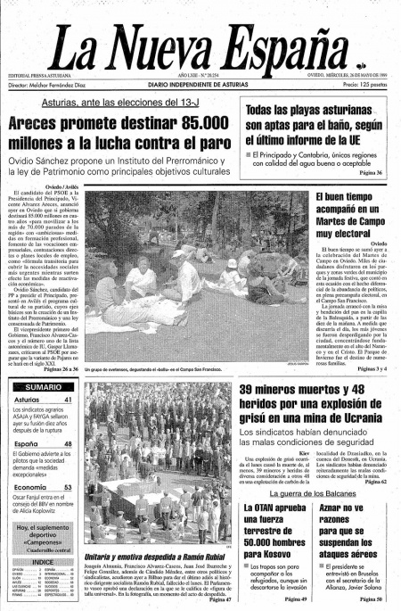 Portada Miércoles 26 de  de 1999
