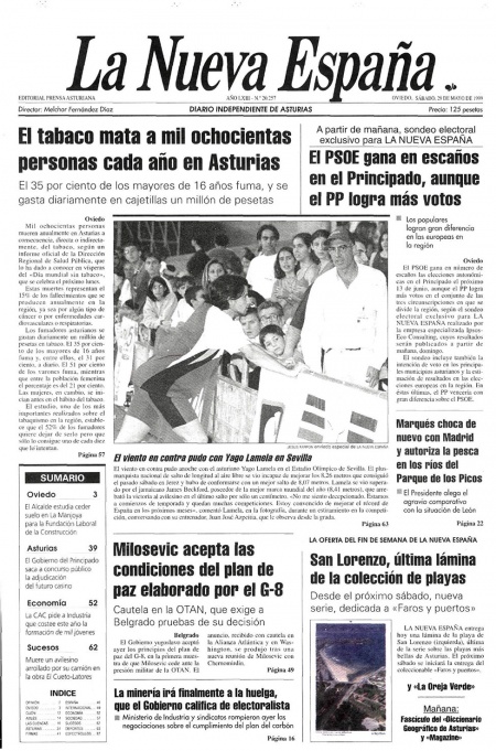 Portada Sábado 29 de  de 1999