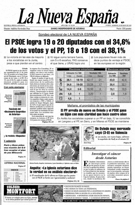 Portada Domingo 30 de  de 1999
