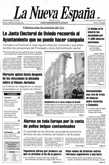 Portada Miércoles 2 de  de 1999