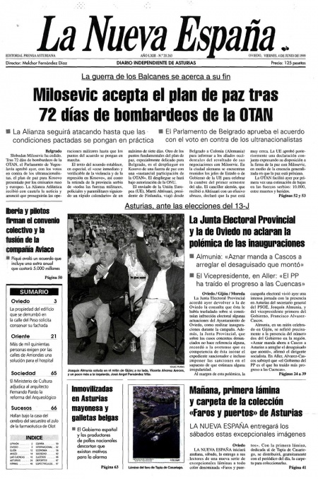 Portada Viernes 4 de  de 1999