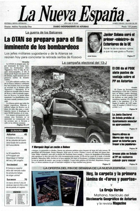 Portada Sábado 5 de  de 1999