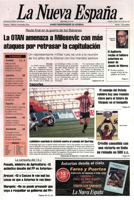 Portada Lunes 7 de  de 1999