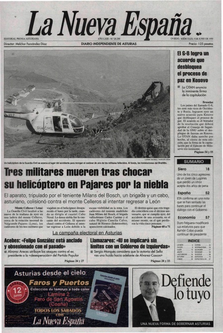 Portada Miércoles 9 de  de 1999