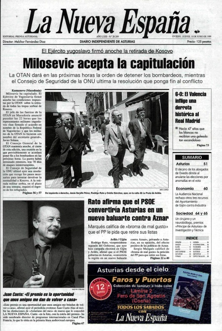 Portada Jueves 10 de  de 1999