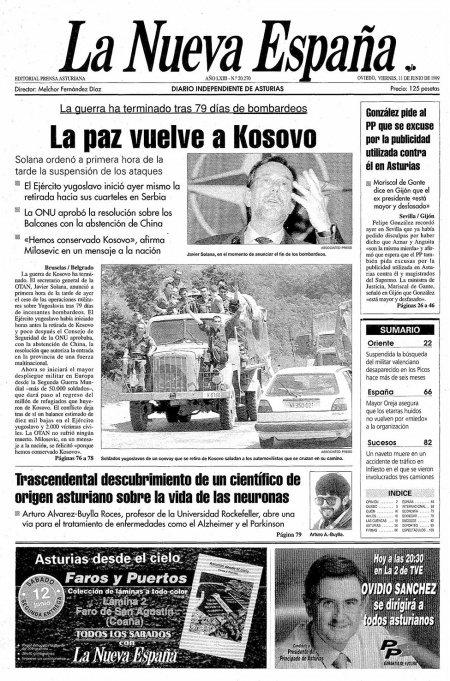 Portada Viernes 11 de  de 1999