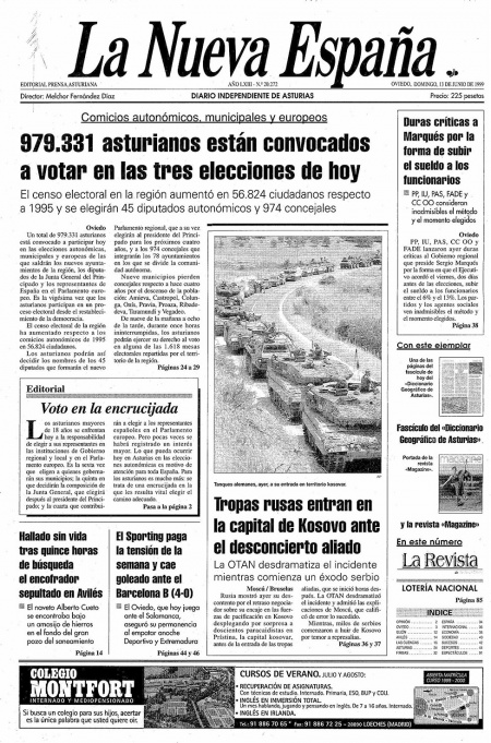 Portada Domingo 13 de  de 1999