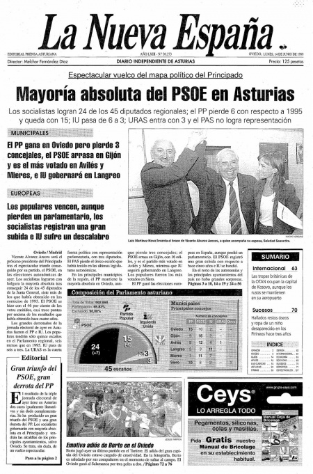 Portada Lunes 14 de  de 1999