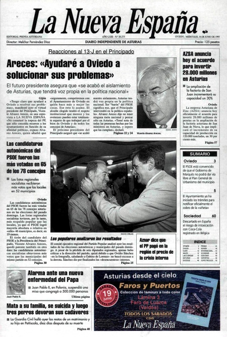 Portada Miércoles 16 de  de 1999