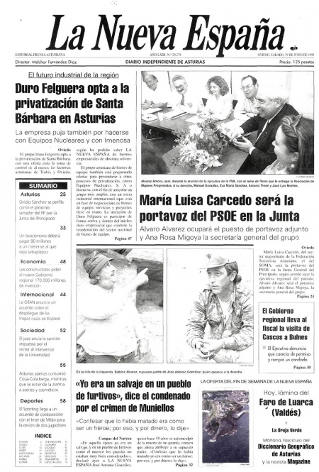 Portada Sábado 19 de  de 1999