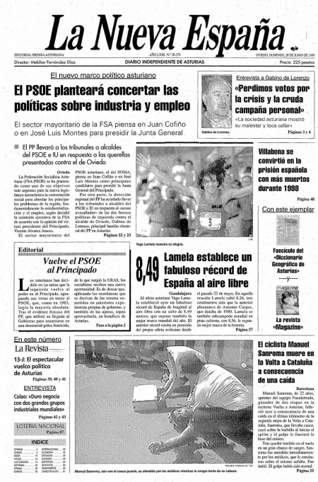 Portada Domingo 20 de  de 1999