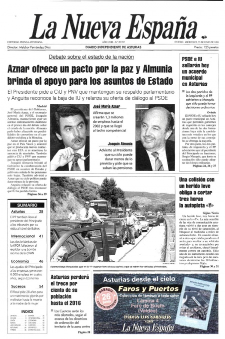 Portada Miércoles 23 de  de 1999
