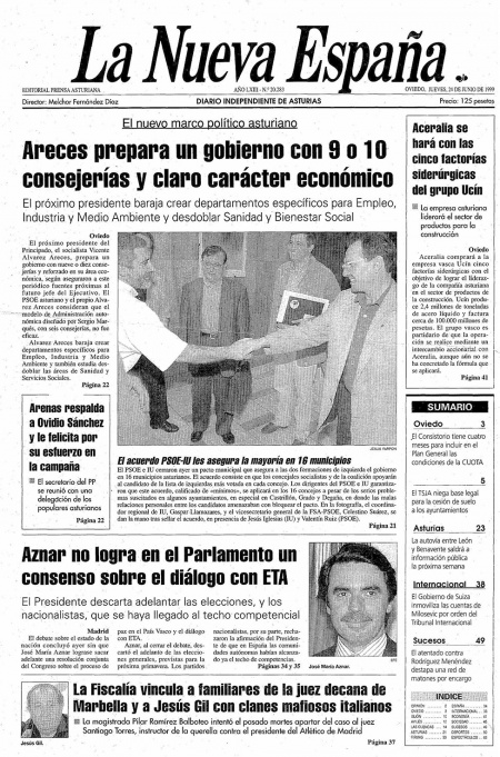 Portada Jueves 24 de  de 1999