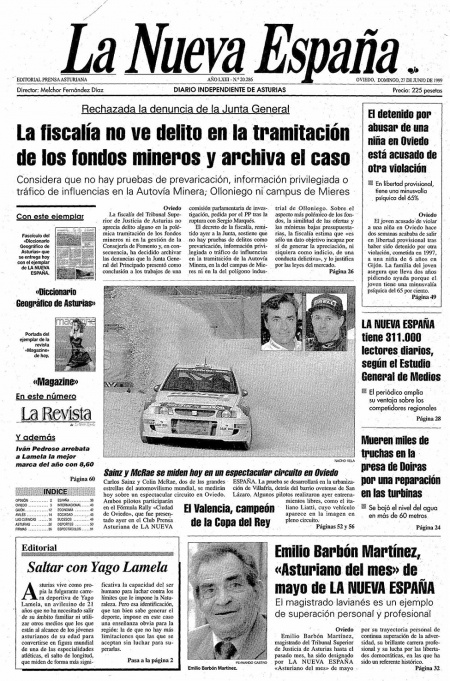Portada Domingo 27 de  de 1999