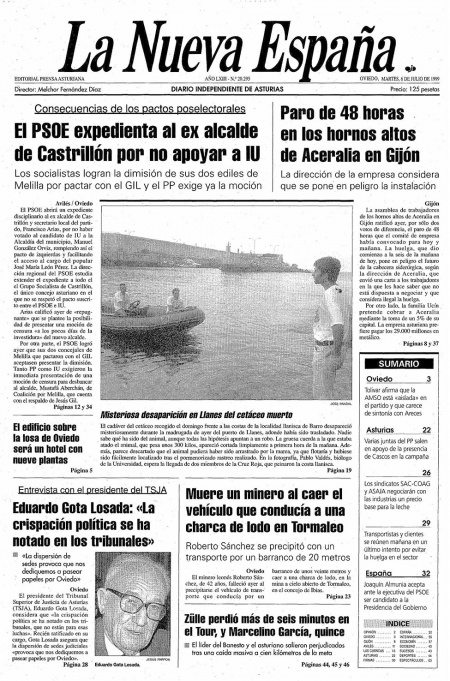 Portada Martes 6 de  de 1999