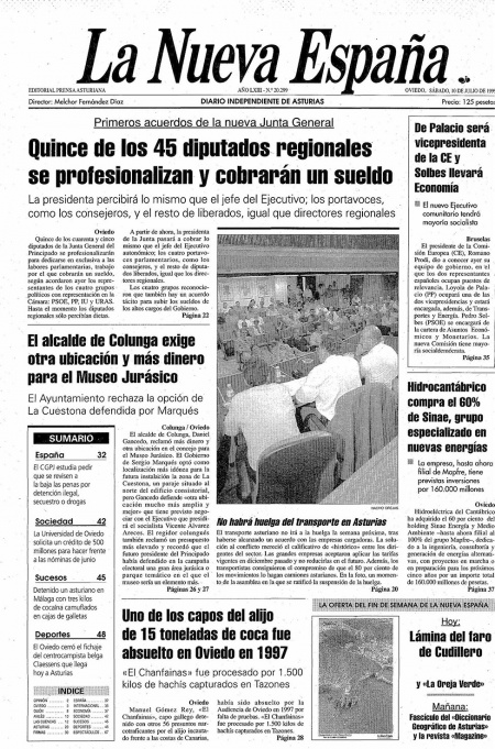 Portada Sábado 10 de  de 1999