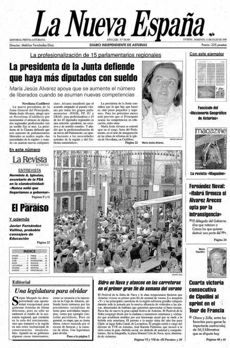 Portada Domingo 11 de  de 1999