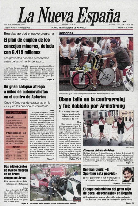 Portada Lunes 12 de  de 1999