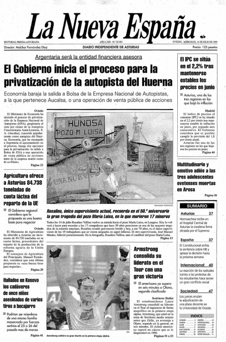 Portada Miércoles 14 de  de 1999