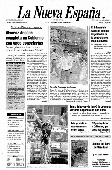 Portada Sábado 17 de  de 1999