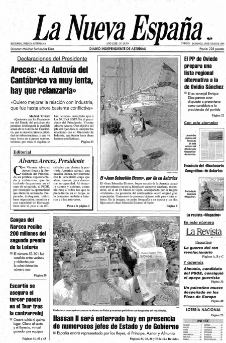 Portada Domingo 25 de  de 1999