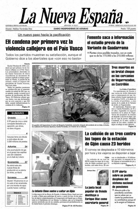 Portada Miércoles 28 de  de 1999