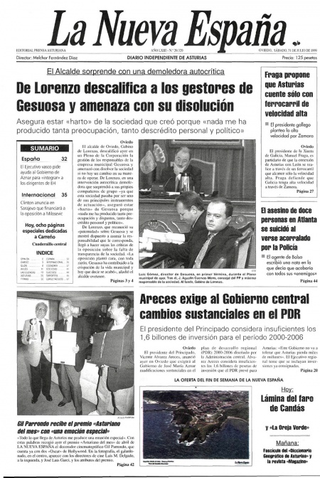 Portada Sábado 31 de  de 1999