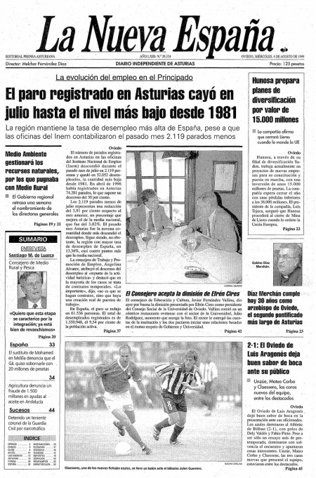 Portada Miércoles 4 de  de 1999