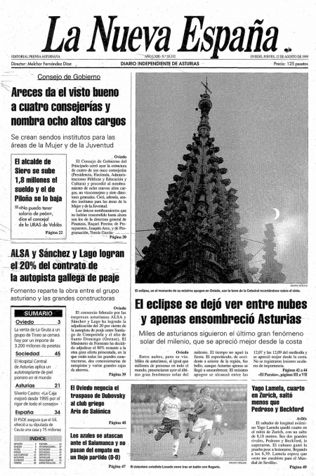 Portada Jueves 12 de  de 1999
