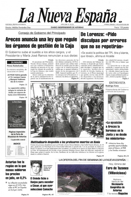 Portada Sábado 14 de  de 1999
