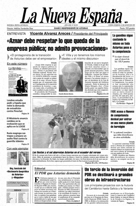 Portada Domingo 15 de  de 1999