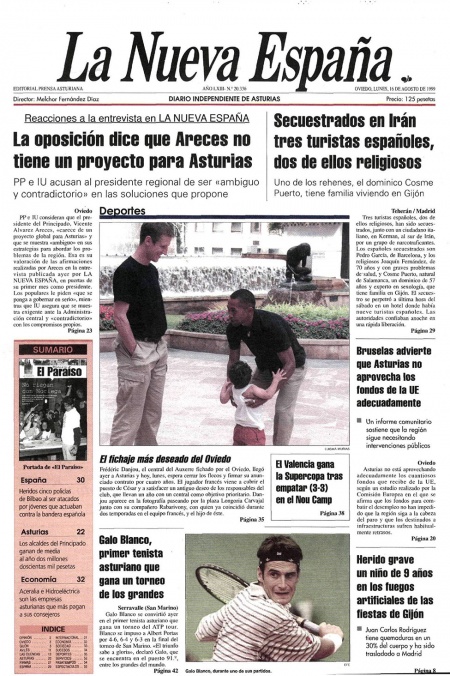 Portada Lunes 16 de  de 1999