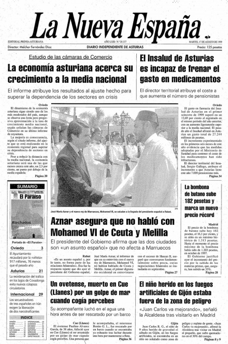 Portada Martes 17 de  de 1999