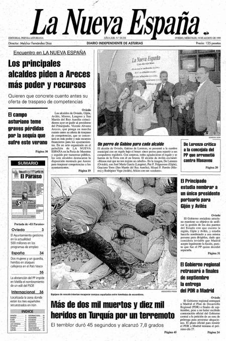 Portada Miércoles 18 de  de 1999