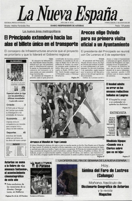 Portada Sábado 21 de  de 1999