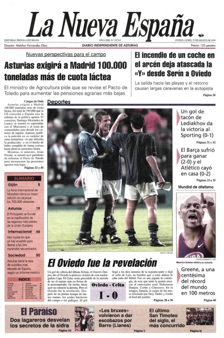 Portada Lunes 23 de  de 1999