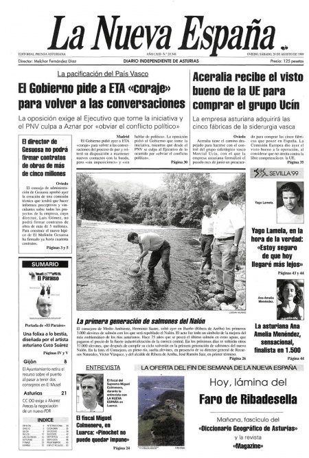 Portada Sábado 28 de  de 1999