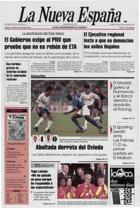 Portada Lunes 30 de  de 1999
