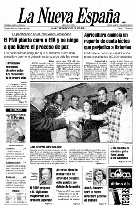 Portada Martes 31 de  de 1999
