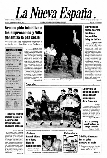 Portada Lunes 6 de  de 1999