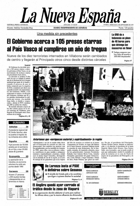 Portada Miércoles 8 de  de 1999