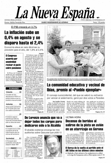 Portada Miércoles 15 de  de 1999