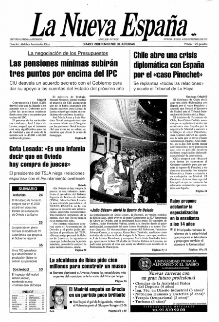 Portada Jueves 16 de  de 1999