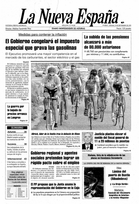 Portada Sábado 18 de  de 1999