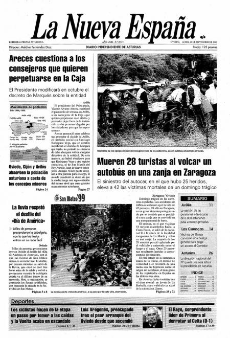 Portada Lunes 20 de  de 1999