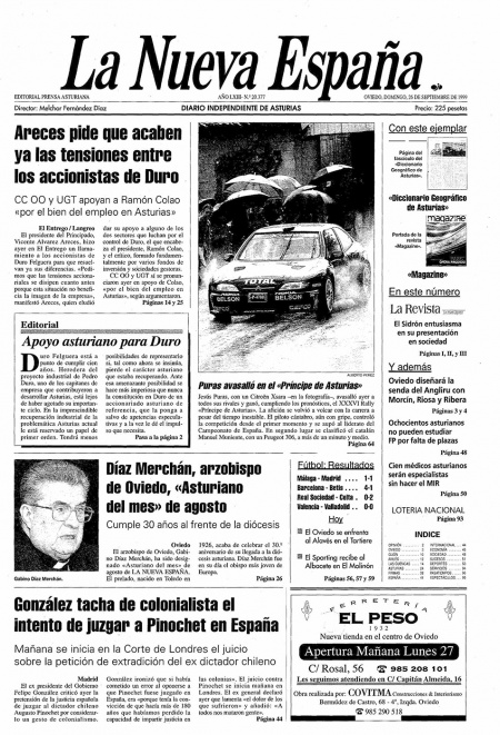 Portada Domingo 26 de  de 1999